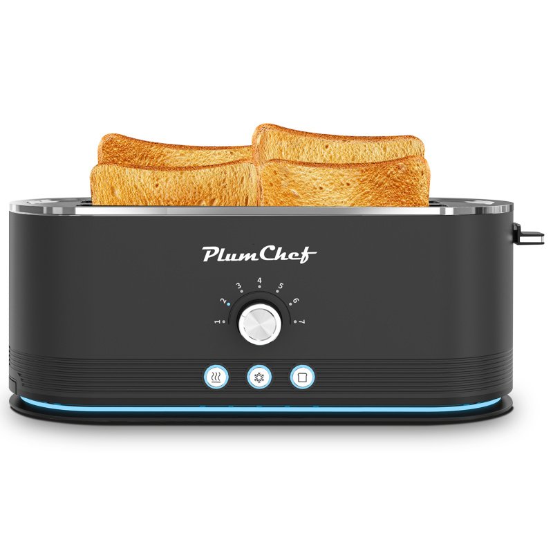4-Slice Toaster, 7 Settings, Defrost, Reheat Functions, Removable Crumb Tray, Full Body Stainless Steel Housing, Anti-Fingerprint, Anti-Jam, 1350