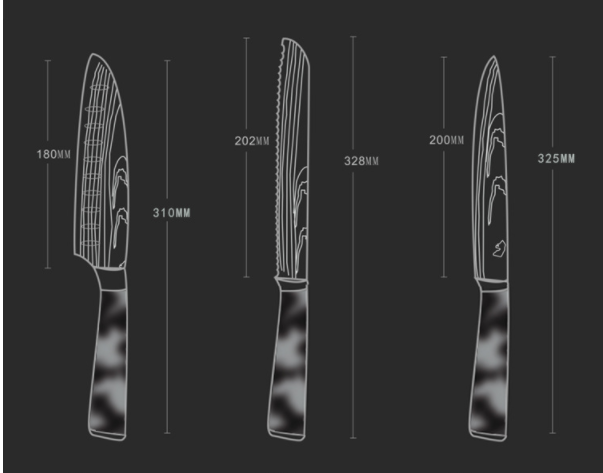 8-inch Chef Knife with Blue Resin Handle