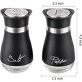 Salt And Pepper Shakers Set - Salt Containers For Gifts, Kitchen Decor, Home, RV, Camp, BBQ, 4 Oz Farmhouse Spice Dispenser With Glass Bottom, Se
