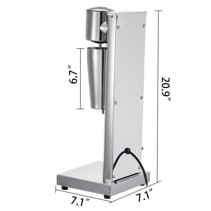 Milkshake Maker Kit, Stainless Steel Electric Milkshake Maker, 180W Milkshake Machine, Single Head Classic Milkshake Maker With 800ml Cup, Silver