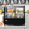 Refrigerated Display Case, 3.5 Cu.Ft./100L, 2-Tier, Countertop Pastry Display Case Commercial Display Refrigerator With LED Lighting, TURBO Cooli