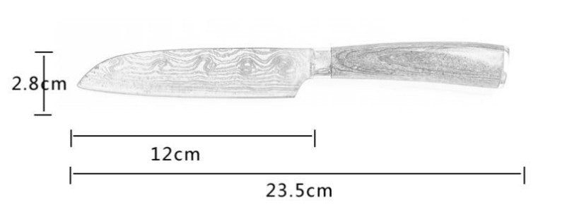 8 Damascus Pattern Stainless Steel Chef's Knives