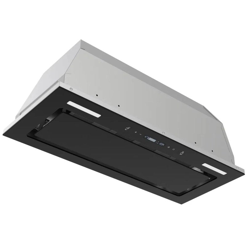 Range Hood Insert 30 Inch 800 CFM, Built-in Vent Hood Black Glass Gesture & Touch Control Kitchen Exhaust Fan, Mesh Filters Recirculating Stove H