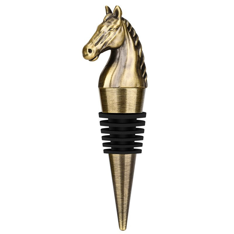 Luxury Horse Head Wine Bottle Stopper Animal-shaped Wine Stopper For Preserving Red Wine, A Kitchen Storage Gift, A Birthday Gift For Universal W