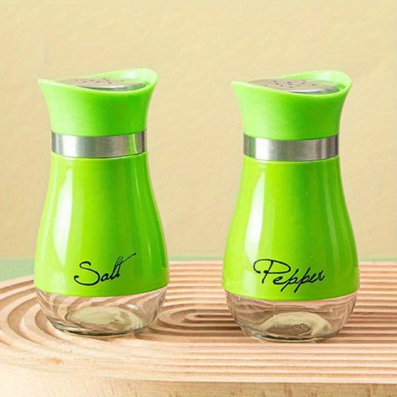 Salt And Pepper Shakers Set - Salt Containers For Gifts, Kitchen Decor, Home, RV, Camp, BBQ, 4 Oz Farmhouse Spice Dispenser With Glass Bottom, Se