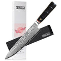Qulajoy Japanese Chef Knife 8 Inch,67 Layers Damascus VG-10 Steel Core,Professional Hammered Kitchen Knife,Handcrafted With Ergonomic Bamboo Shap