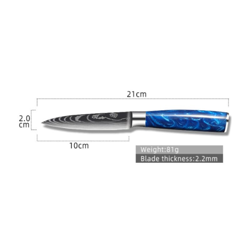 8-inch Chef Knife with Blue Resin Handle