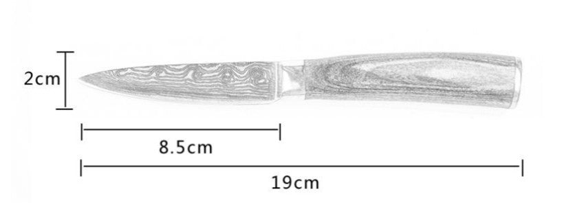 8 Damascus Pattern Stainless Steel Chef's Knives