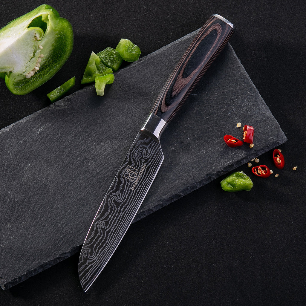 8 Damascus Pattern Stainless Steel Chef's Knives