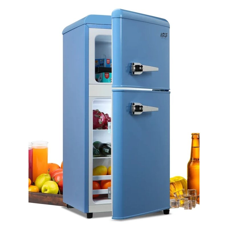 KRIB BLING 3.5Cu.Ft Compact Refrigerator Mini Fridge With Freezer, Small Refrigerator With 2 Door, 7 Level Thermostat Removable Shelves For Kitch