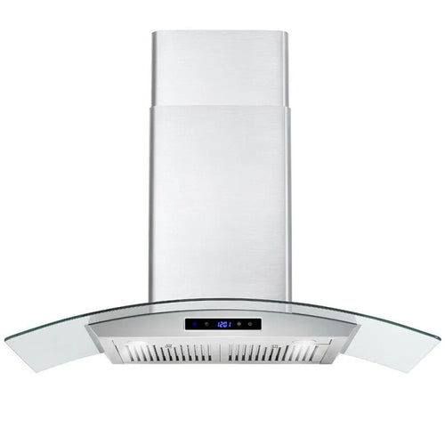 30 Inch Wall Mounted Range Hood 700CFM Tempered Glass Touch Panel Control Vented LEDs