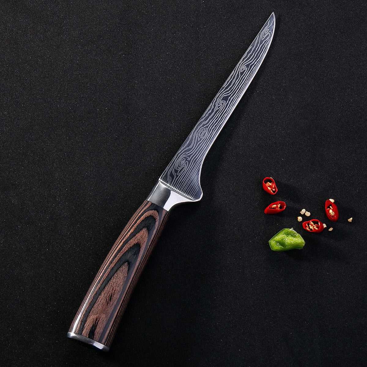 8 Damascus Pattern Stainless Steel Chef's Knives