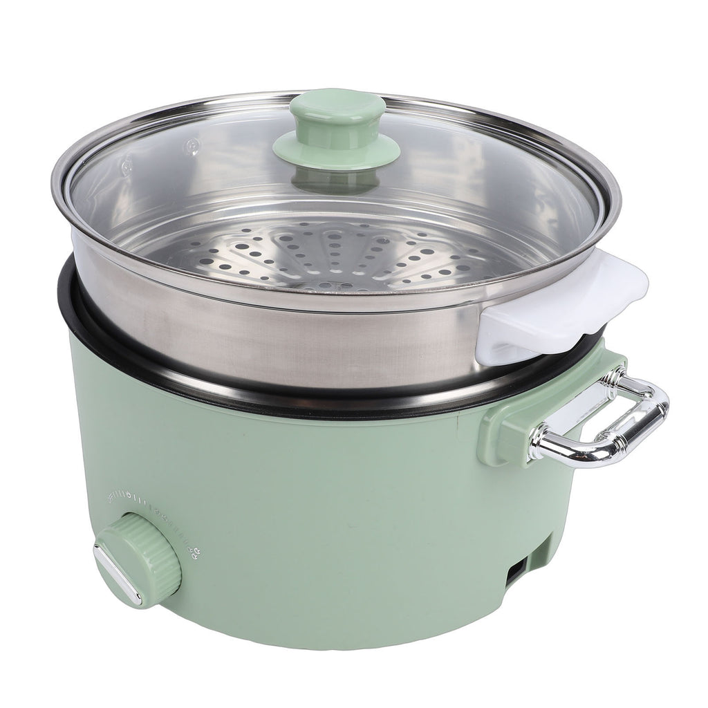 Electric Hot Pot 800W 3L Food Grade Nonstick Coating Multifunctional Electric Cooker With Steam Basket For Steak Rice Noodles Soup US Plug