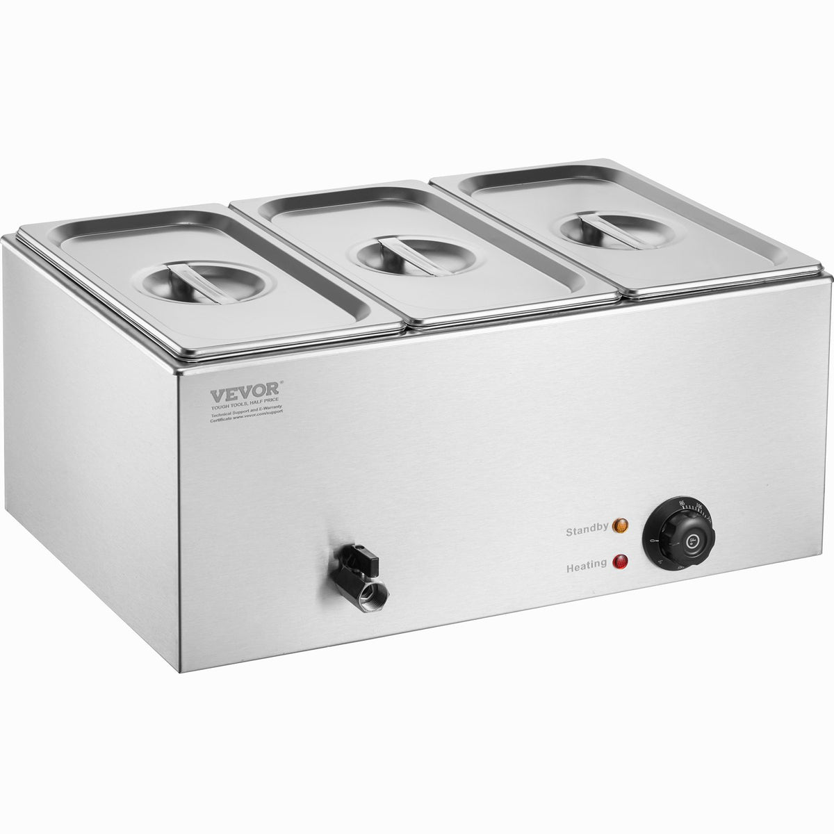 Commercial Electric Food Warmer 3-Pan Countertop Buffet 24QT Bain Marie