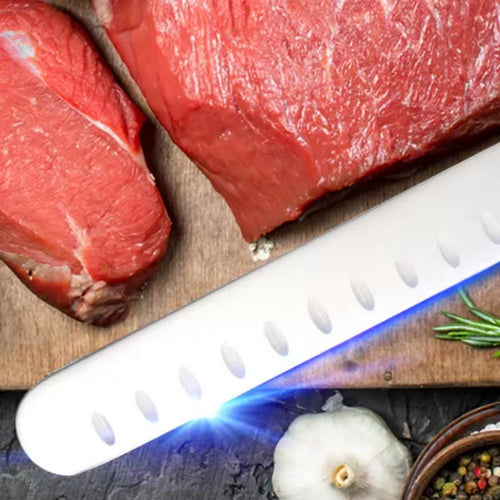 10-inch Carbon Steel Chef Knife For Beef, Turkey, And Ham, With Triple Rivet Handle