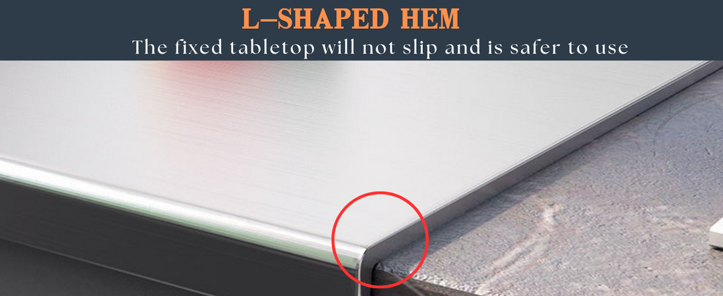 L-Shape 304 Stainless Steel Cutting Board With Lip, Stainless Steel Countertop Chopping Boards For Kitchen, 304 Stainless Steel Chopping Boards W