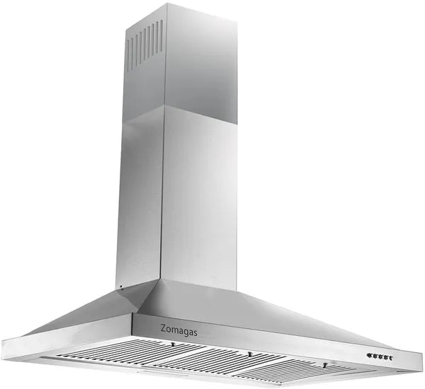 Range Hood 36 Inch;  Wall Mount Vent Hood In Stainless Steel With Ducted/Ductless Convertible Duct;  3 Speed Exhaust Fan;  Energy Saving LED Ligh