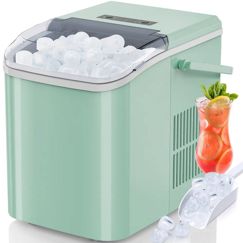 Countertop Ice Maker With Handle, 26lbs&24H Portable Ice Machine, 9 Bullet Ice Cubes Ready In 6 Mins, Self-Cleaning, Quiet Compact Ice Maker For
