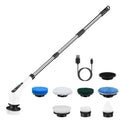 1Pc Electric Spin Scrubber Cordless Rechargeable Telescopic Cleaning Brush 8 Replaceable Heads 2 Speed Adjustable Extension Arm Bathroom Tub Tile