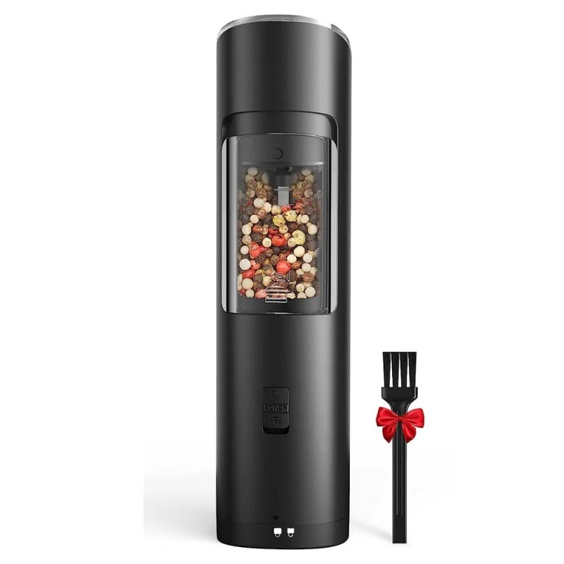 Electric Salt And Pepper Grinder Automatic Gravity Sensor Battery Powered Salt Mill LED Indicator Adjustable Coarseness One Hand Easy Operation