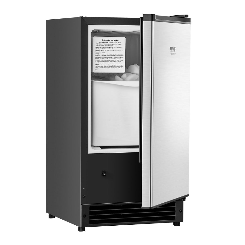 Undercounter Ice Maker 25 Lbs/Day Built-in Ice Maker Machine W/ Reversible Door