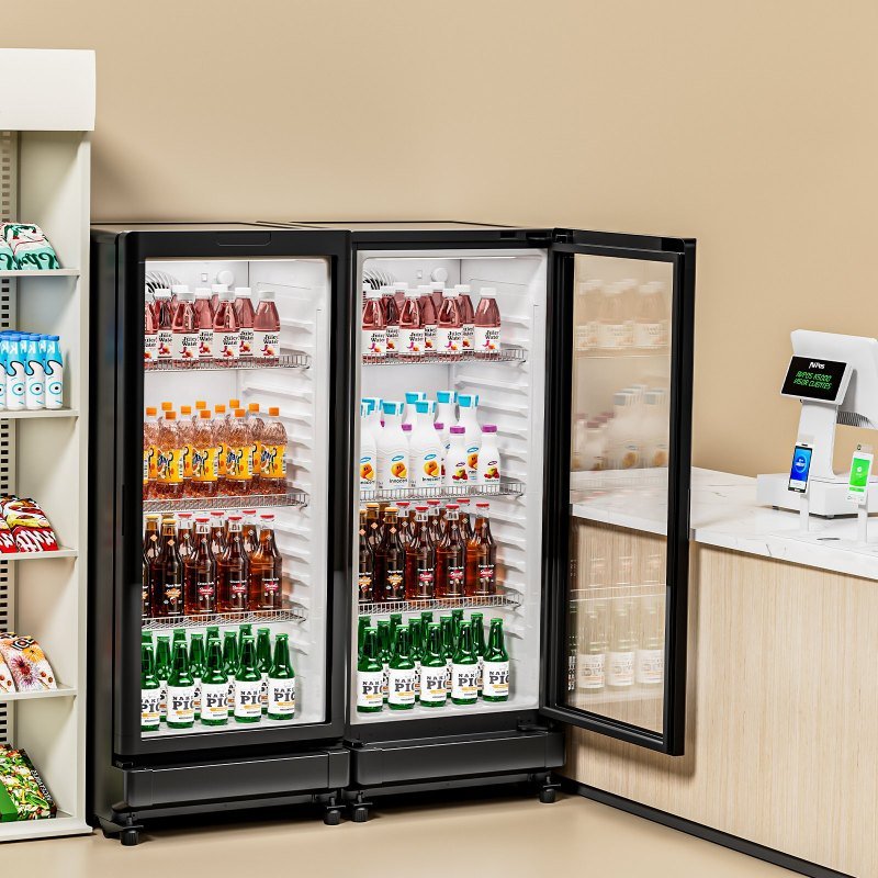 Commercial Merchandiser Refrigerator 5.7 CU.FT Glass Door Beverage Refrigerator