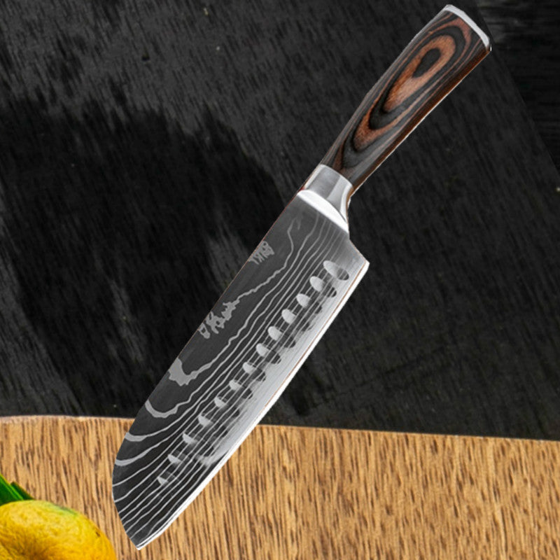 8 Damascus Pattern Stainless Steel Chef's Knives