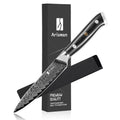 5 Inch Utility Knife, Japanese Damascus Steel Paring Knife, Sharp VG10 Fruit Slicing Knife, Small Kitchen Knife With Full Tang Ergonomic G10 Hand