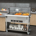 3-Pan Commercial Food Warmer, 3 X 20.6QT Electric Steam Table, 1500W Professional Buffet Catering Food Warmer With Acrylic Sneeze Guard, Food Gra