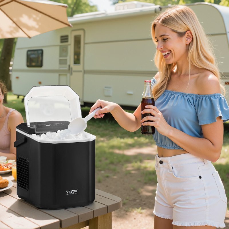 Portable Countertop Ice Maker 26Lbs/24H Self-Cleaning With Scoop Basket Home Bar