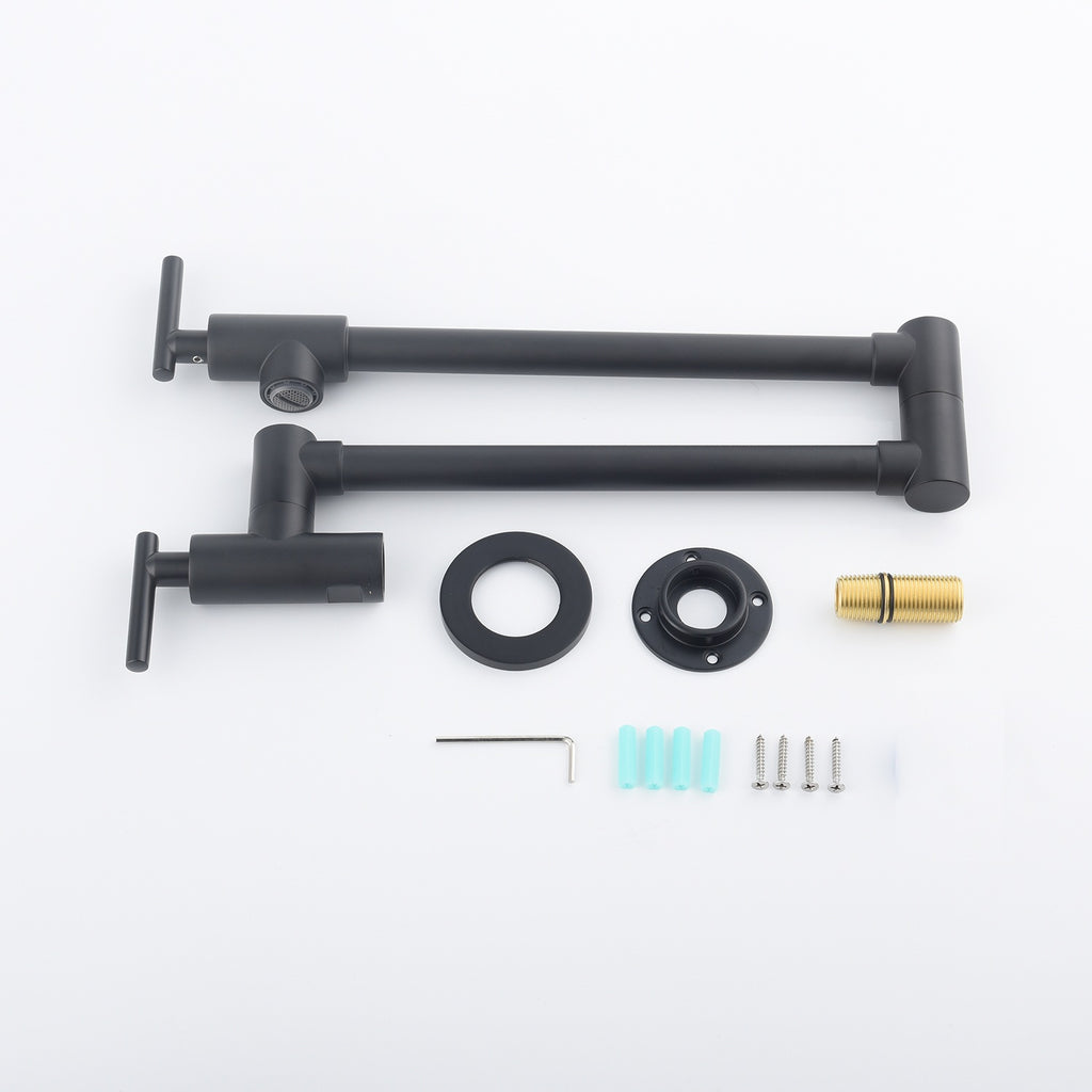 Pot Filler Faucet Wall Mount Matte Black