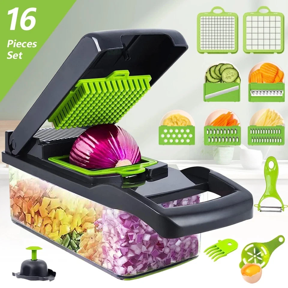 16 In 1 Vegetable Chopper Fruit Salad Mandolin Slicer Food Dicer Cutter Peeler