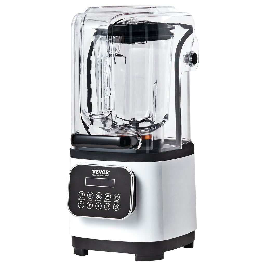 Professional Blender With Shield, Commercial Countertop Blenders, 68 Oz Jar Blender Combo, Stainless Steel 9 Speed & 5 Functions Blender, For Sha