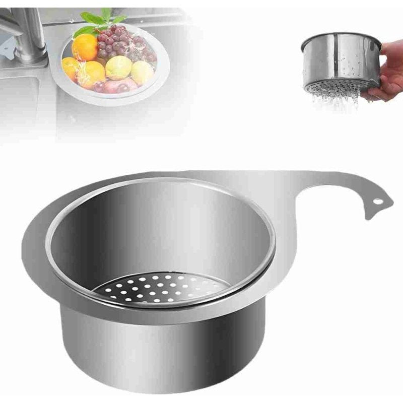 Stainless Steel Swan Sink Strainer Basket,Kitchen Sink Drain Filter,Sink Drain Strainer Basket,Swan Sink Strainer Basket,Stainless Steel Draining