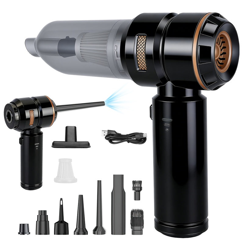 16000PA Handheld Car Vacuum Cleaner With Brushless Motor 2 Reusable Filters 4 In 1 Portable Cordless Compressed Air Duster & Blower For Car Offic