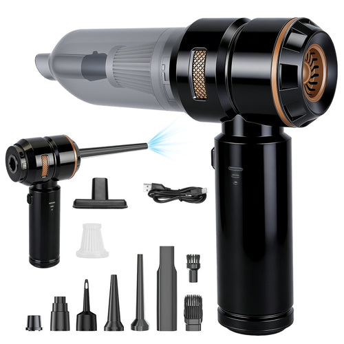 16000PA Handheld Car Vacuum Cleaner With Brushless Motor 2 Reusable Filters 4 In 1 Portable Cordless Compressed Air Duster & Blower For Car Offic