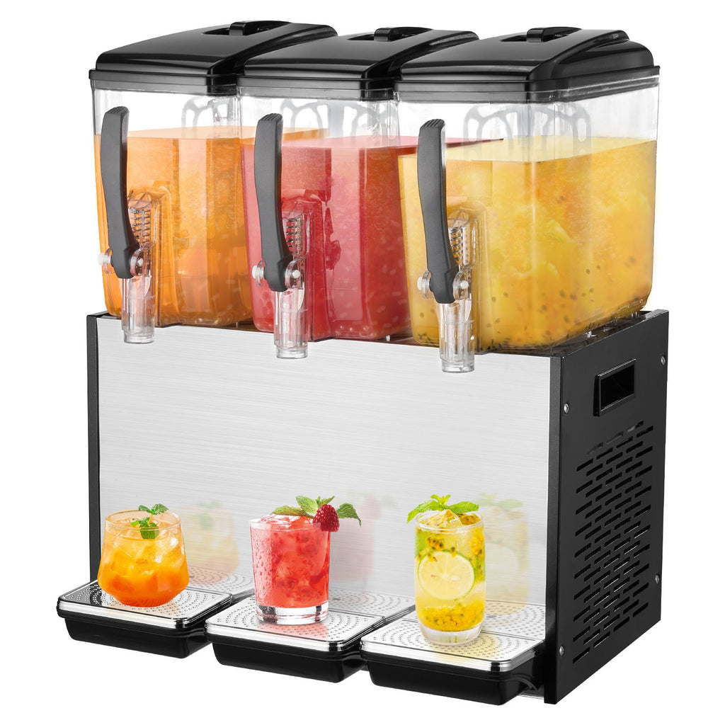 Commercial Beverage Dispenser 12L X 3 Tanks Cold Juice Ice Drink Dispenser