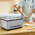 Automatic Ice Cream Maker With Built-in Compressor, 2 Quart No Pre-freezing Fruit Yogurt Machine, Stainless Steel Electric Sorbet Maker, 3 Modes