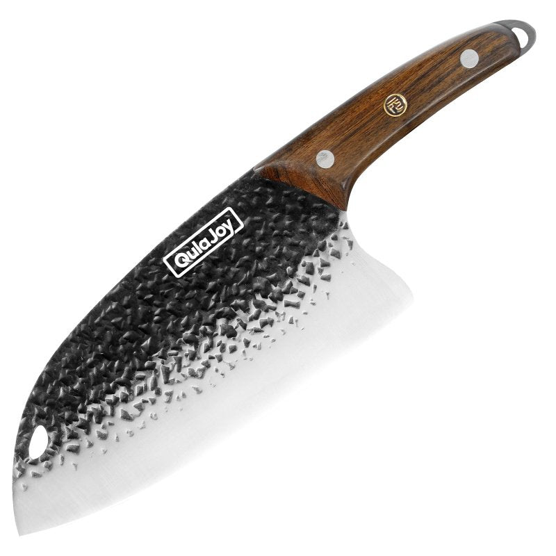 Qulajoy Meat Cleaver Knife - 7.3 Inch High Carbon Stainless Steel Butcher Knife For Meat Cutting Slicing Vegetables- Professional Chopper Knife F