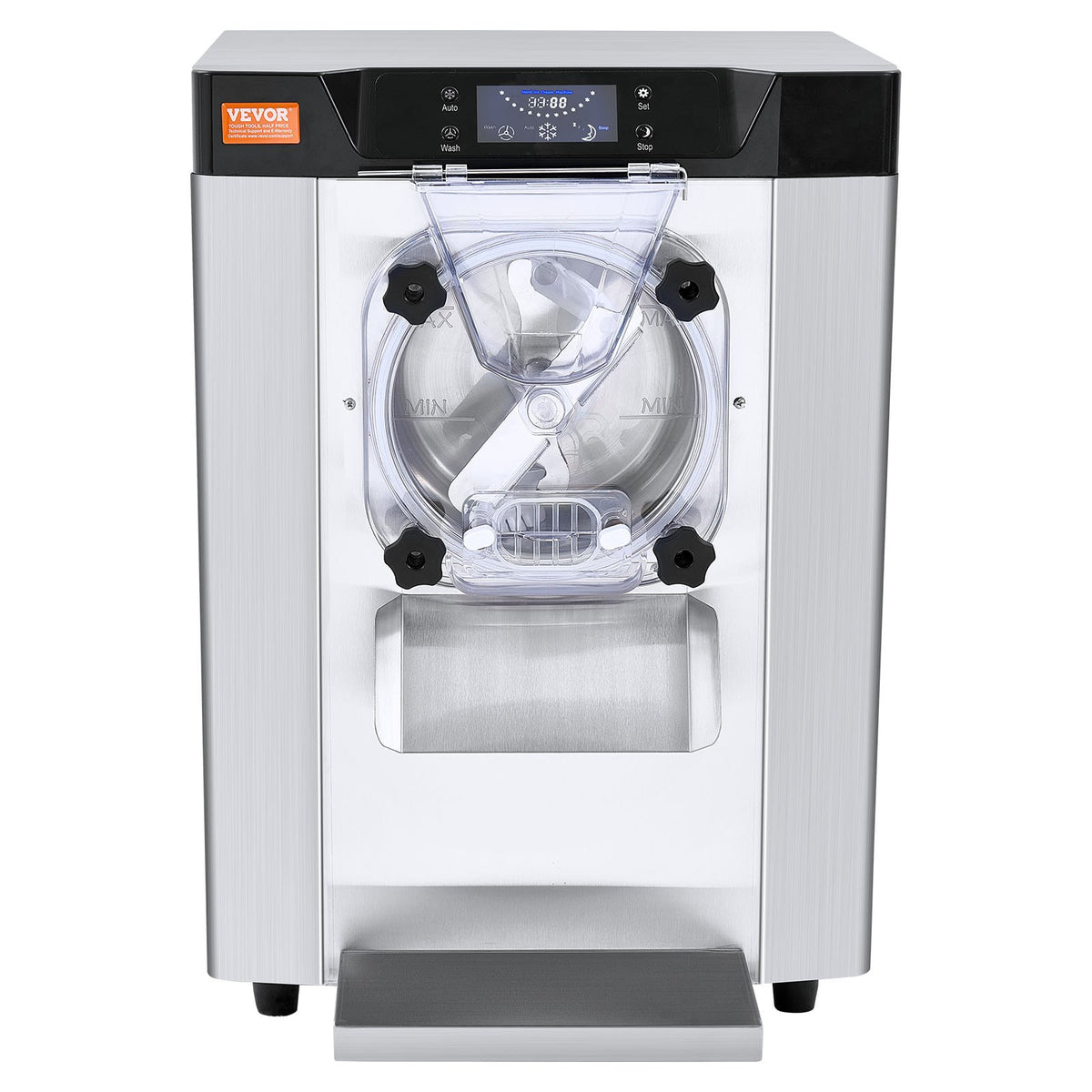 Commercial Ice Cream Machine, 12 L/H Yield, 1713W Single Flavor Countertop Hard Serve Ice Cream Maker,  4.5L Stainless Steel Cylinder, LED Panel