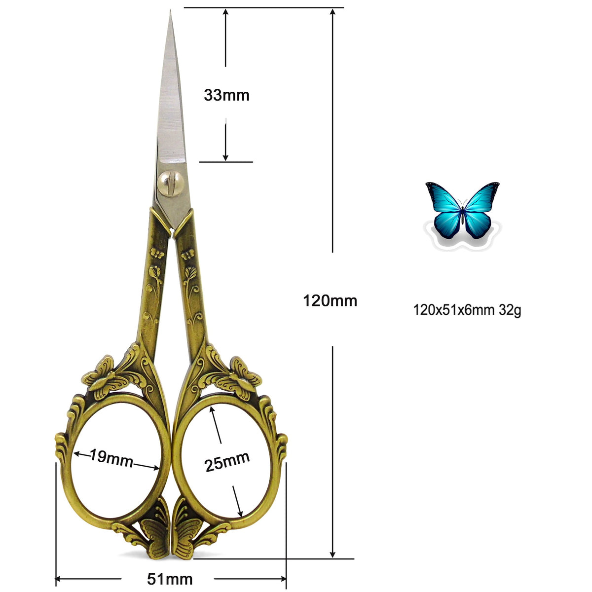 Butterfly Cut Retro Cut Cute Shape Tailor Scissors Yarn Embroidery Thread Head Household Scissors