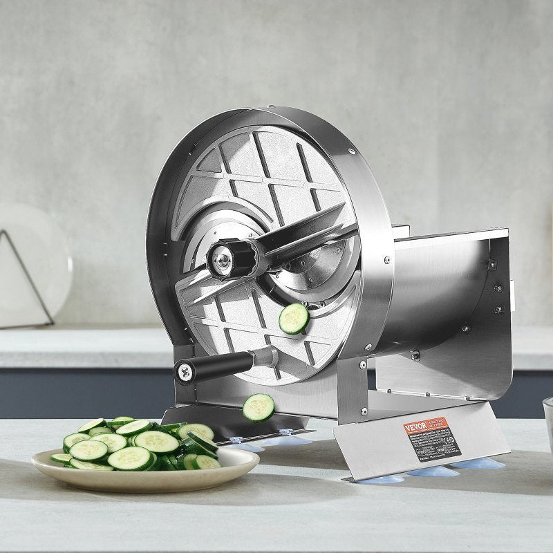 Manual Vegetable Fruit Slicer, 0-0.5'/0-12mm Thickness Adjustable Commercial Slicer Machine, Stainless Steel Food Cutter Slicing Machine With 2 S