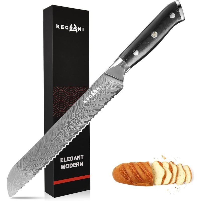 Kegani Meat Cleaver Knife 7 Inch - Damascus 73 Layers AUS-10 Steel Core Butcher Knife - G10 Handle Chinese Knife With Gift Box & Sheath