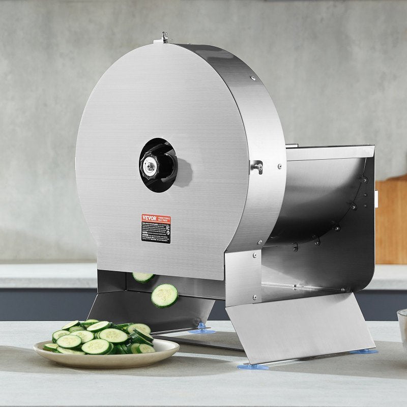 Electric Vegetable Slicer, 0-0.5'/0-12mm Thickness Adjustable Commercial Slicer Machine, Convertible To Manual, Stainless Steel Food Cutter Slici