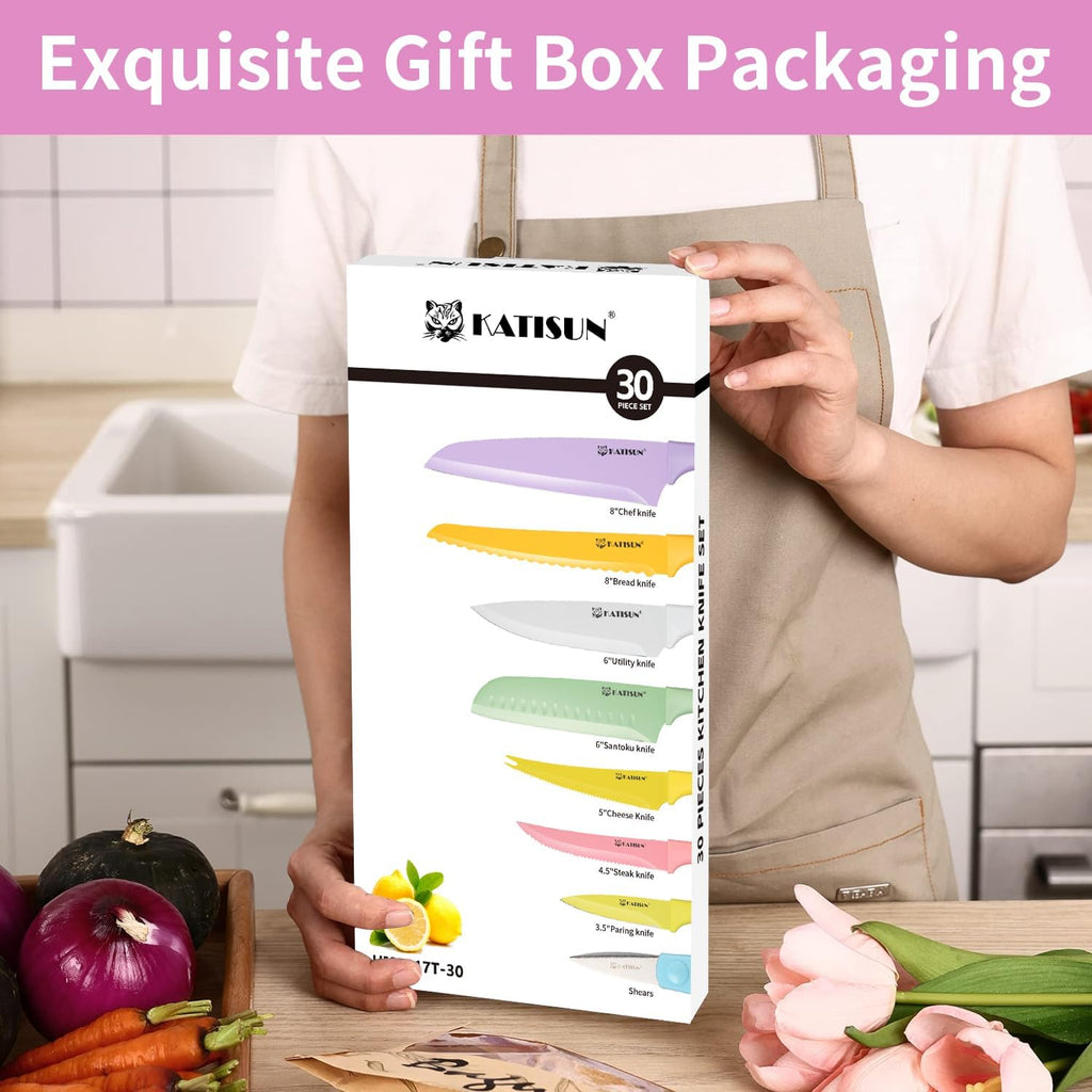 30 Piece  Knife Set With Kitchen Cutting Board