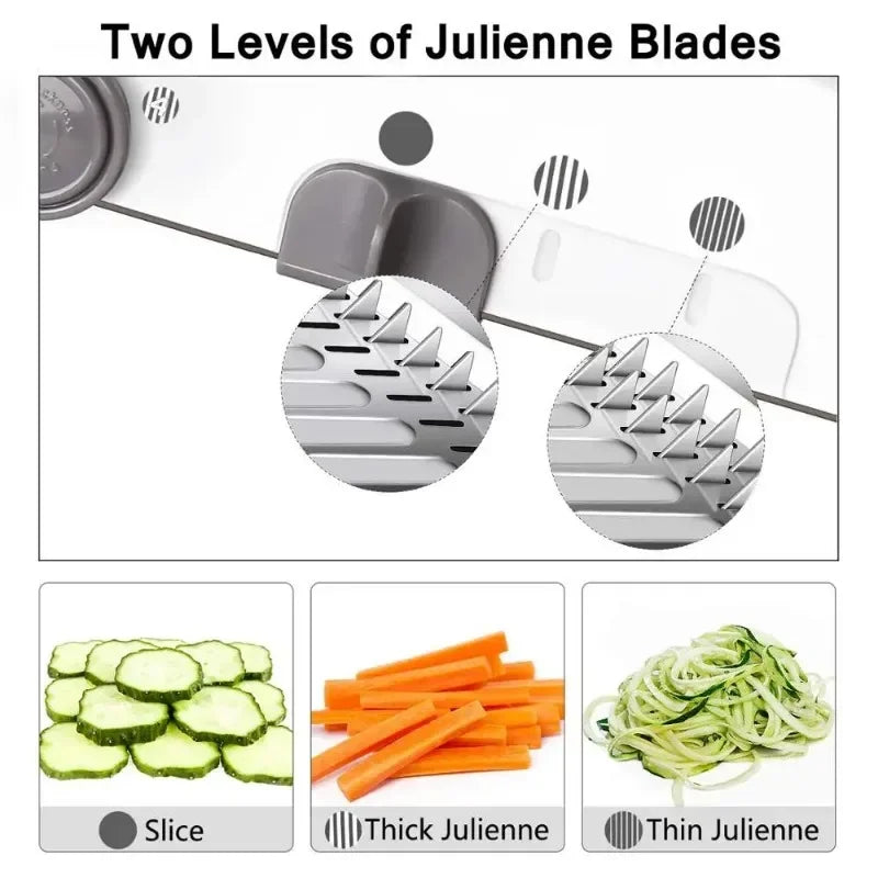 Adjustable Stainless Steel Mandoline Slicer, Vegetable Julienner, Grater, Onion, Potato, Cutter, 18 Types