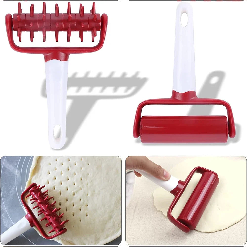 Pizza Dough Docker and Roller Set | Pastry Pizza Pie Rolling Pin Baking Tools
