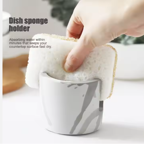 Diatom Mud Sponge Rack Kitchen & Bathroom Sink Caddy For Sponges Scrubbers