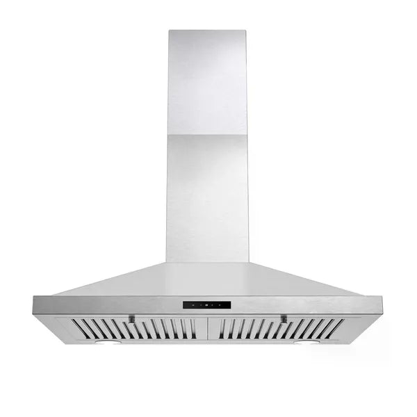 Range Hood 30 Inch, Vent Hoods 30 Inch Stainless Steel, 450 CFM Ductless/Ducted Convertible Kitchen Hood With LED Light Baffle Filters, 3 Speed E