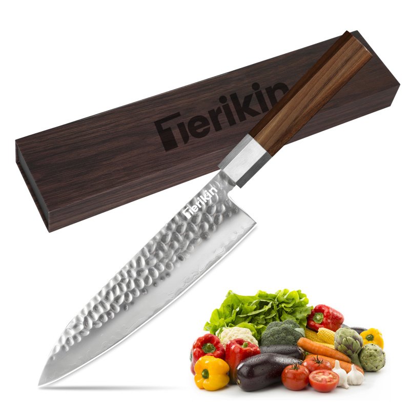 Japanese Chef Knife - 8 Inch Professional Chef's Knife Ultra Sharp Kitchen Knife Japanese 9-Layers VG-10 Clad, Chef Knife For Meat Vegetable Frui